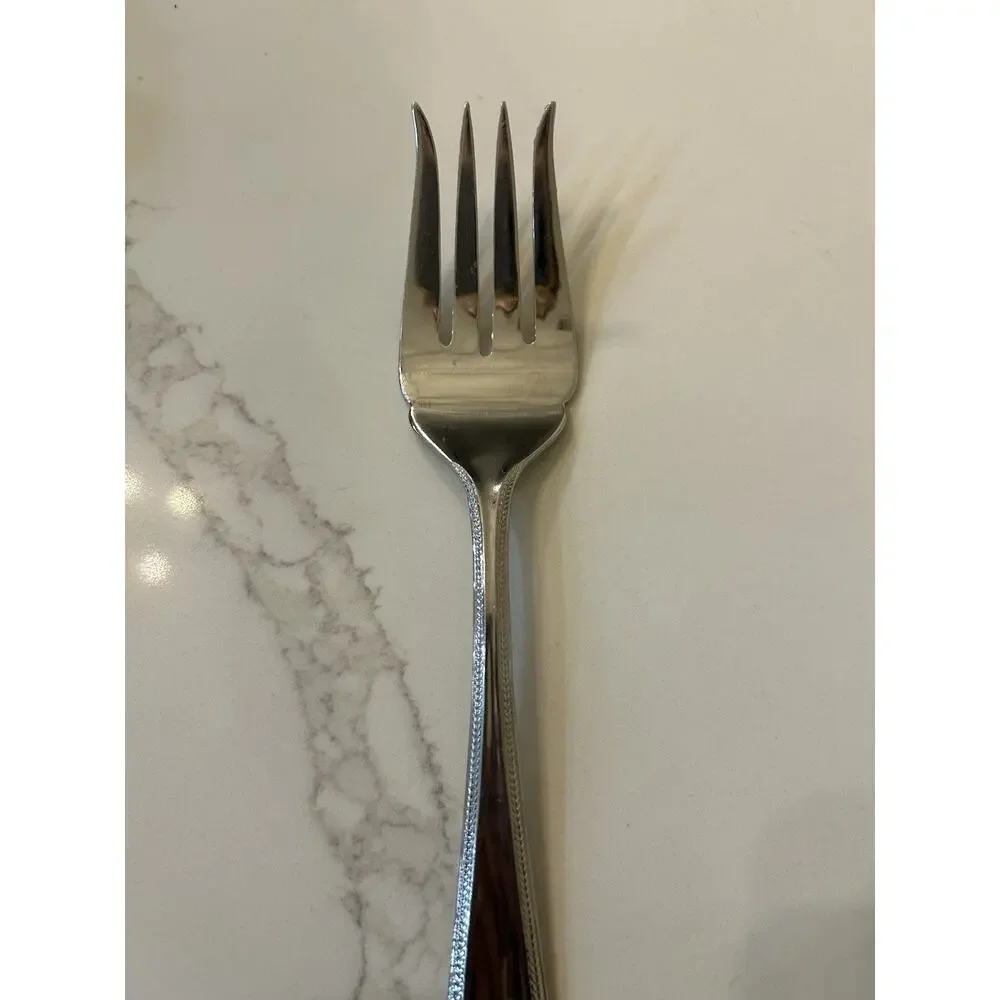 Gorham‎ BRAID Laurel Outline Serving Meat Fork Glossy 18/10 Stainless Flatware